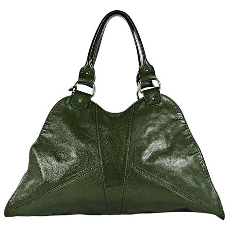 Green Fendi Leather Diavolo Trapezio Bag 